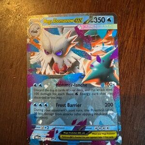 Pokemon Mega Abomasnow EX Holo Card - White, Blue, Purple, Teal